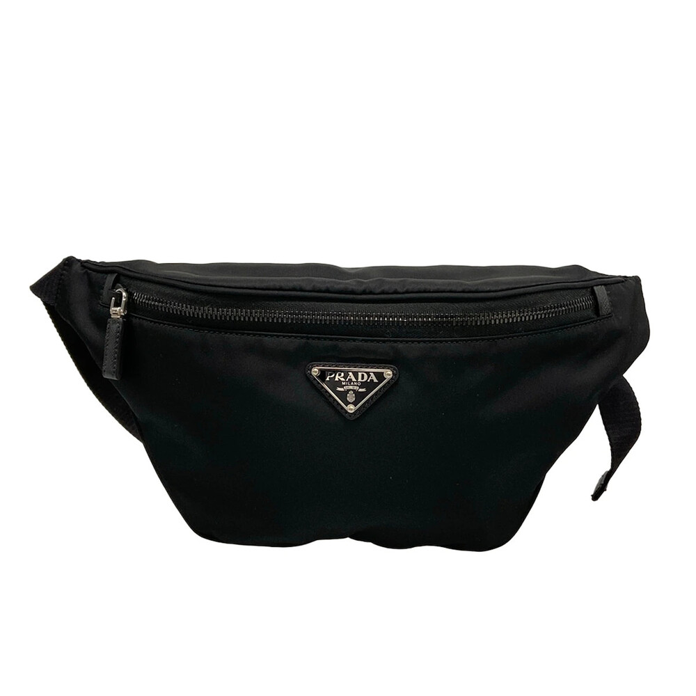 Prada Black Nylon Leather Bum Bag #358022P14B